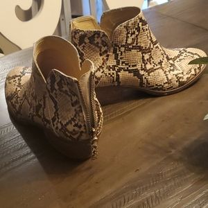 Michael Shannon "Nadya" Faux Snakeskin bootie